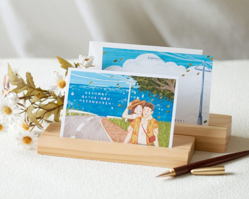 情人節情侶心意卡-四季-夏 - 卡片/明信片 - 紙 藍色