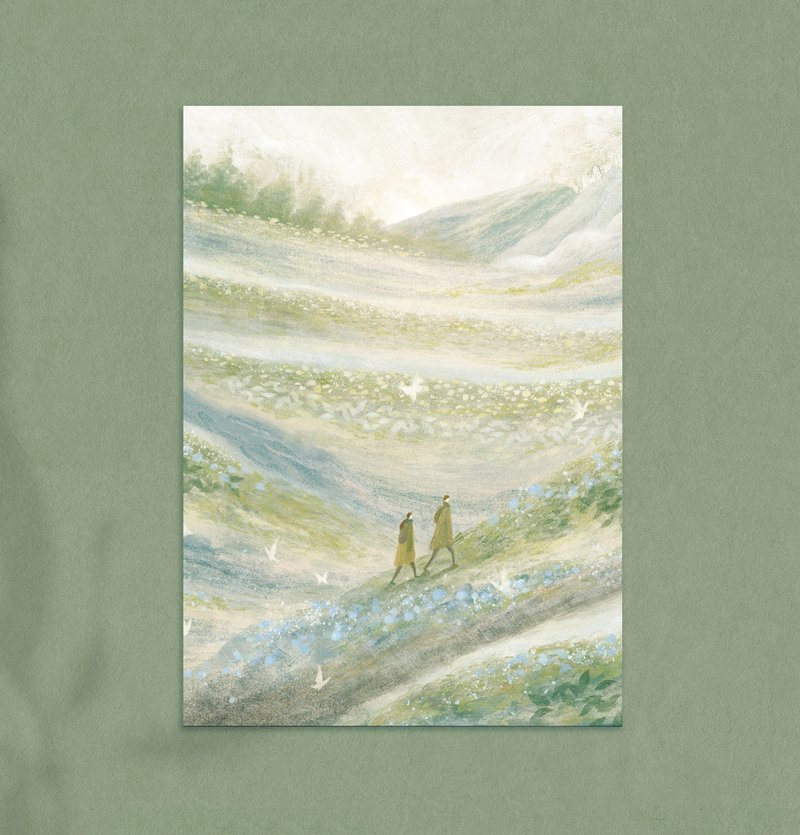 插畫明信片 - 走入山林 - 卡片/明信片 - 紙 
