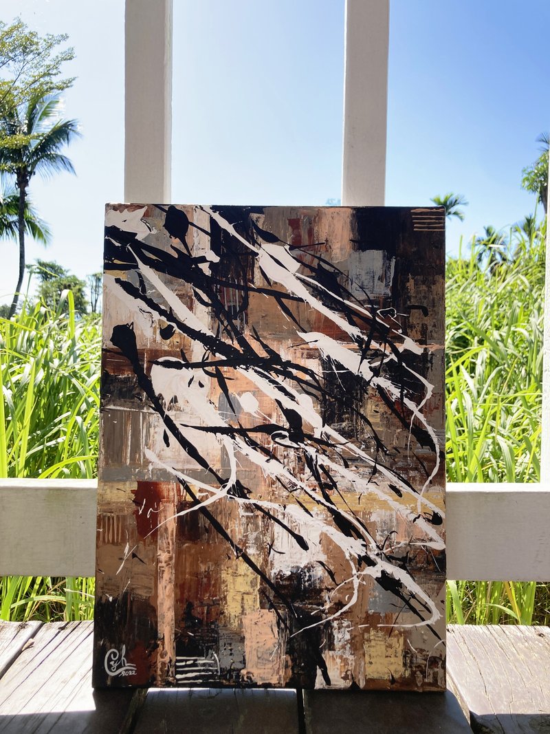 Original Abstract Painting -  Feel Like This 5 - Posters - Cotton & Hemp Brown