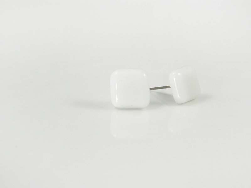 Glass Earrings - White - Earrings & Clip-ons - Glass White
