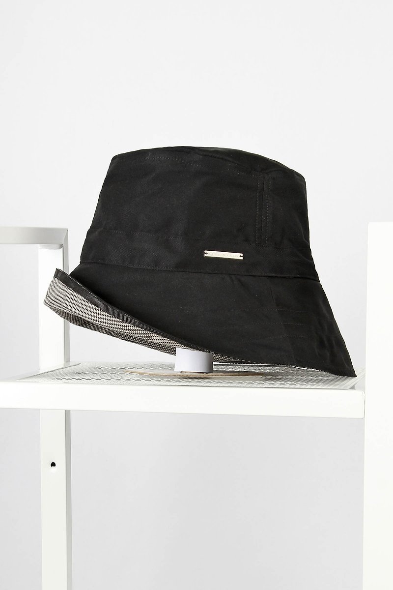 反光收納漁夫帽（加長帽簷） - 帽子 - 聚酯纖維 黑色