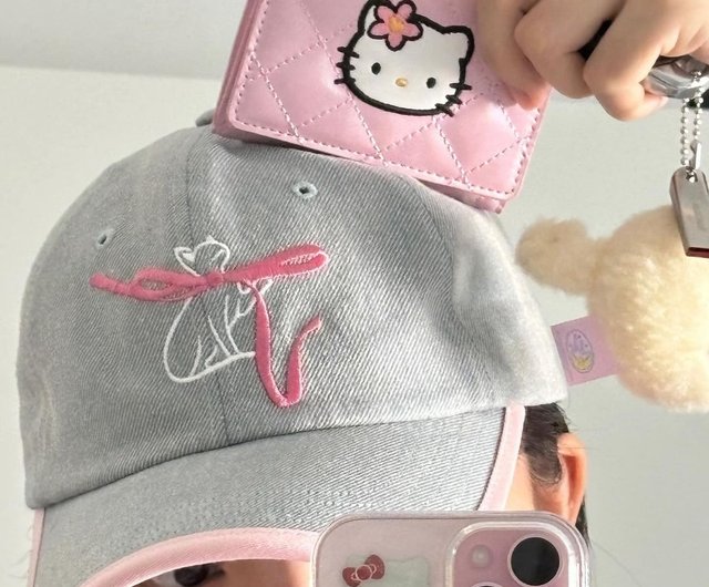 RIBBON CAT DENIM BALL CAP - Shop Hadde Studio Hats & Caps