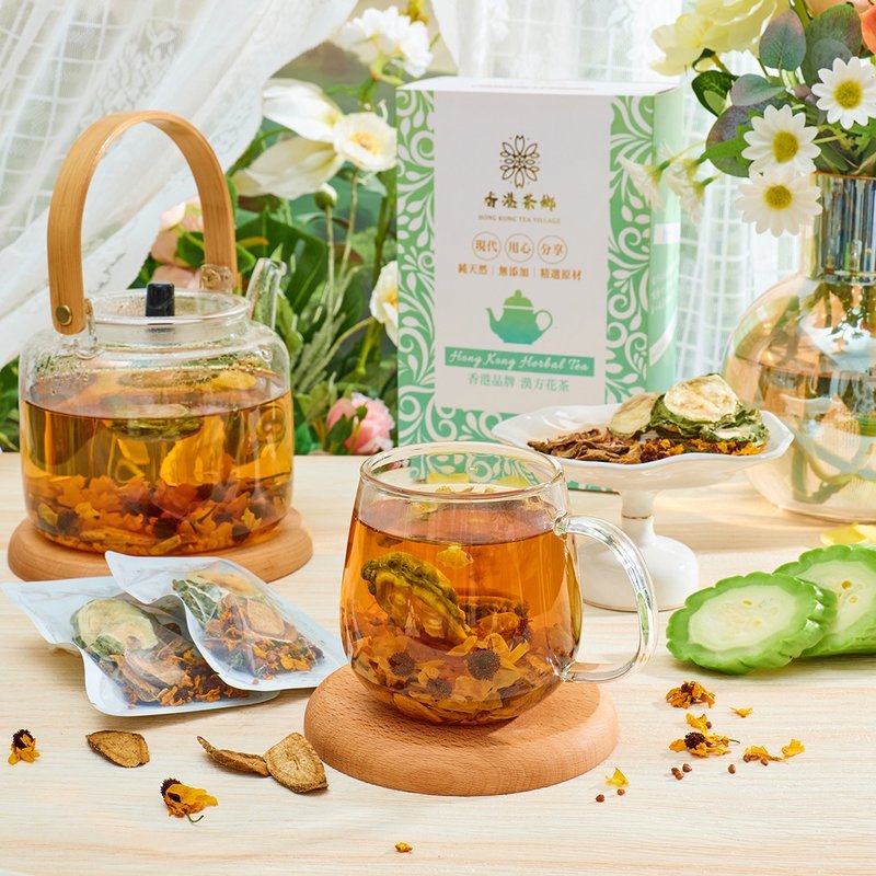 降降三高花茶 (12包/盒) 牛蒡片黑苦蕎苦瓜片雪菊 降血壓老人養生 - 茶葉/茶包/水果茶 - 其他材質 