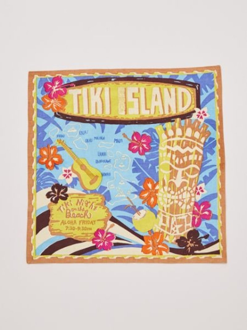 【預購中】✱夏威夷TIKI圖騰方巾✱(兩色)4ISP7371 - 其他 - 棉．麻 多色