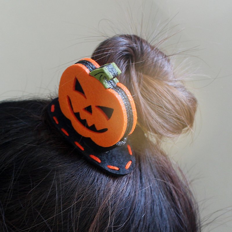 Halloween Pumpkin  hairpin - เครื่องประดับผม - วัสดุอื่นๆ สีส้ม