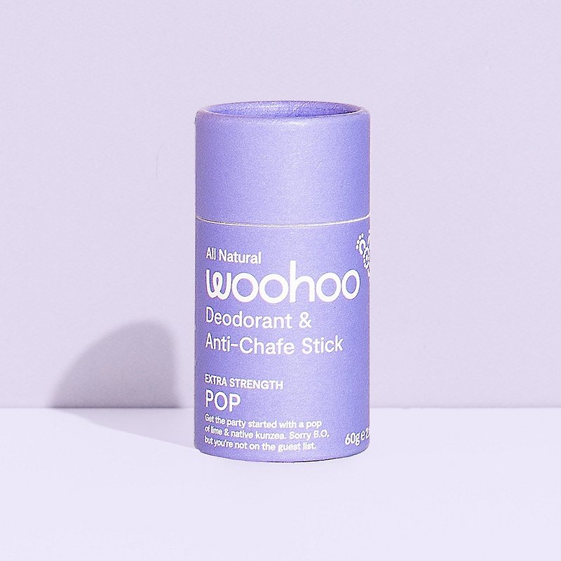 Woohoo Natural Deodorant & Anti-Chafe Stick (Pop) 60g - Perfumes & Balms - Concentrate & Extracts White