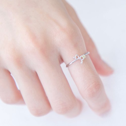 喜羊羊happy sheep jewelry 摩羯座925純銀天然石星座戒指 可調式戒指