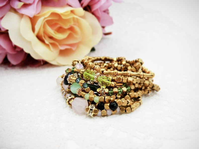 Pure copper natural stone bracelet Lucky Bag 5 into - Bracelets - Gemstone Multicolor
