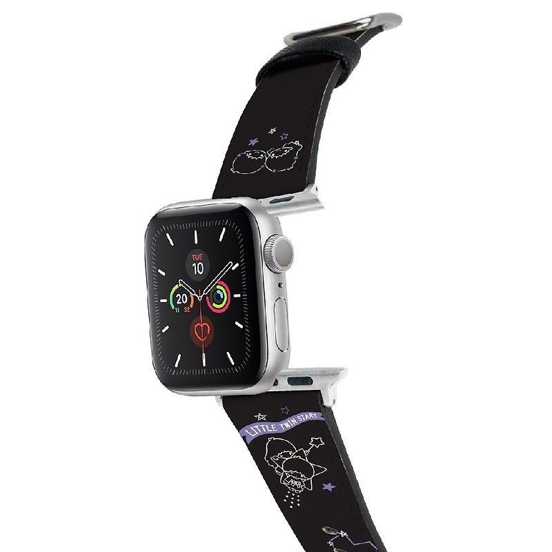 【Hong Man】三麗鷗系列 Apple Watch 皮革錶帶 雙子星 - 錶帶 - 人造皮革 黑色
