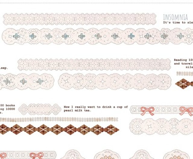 Vertical Lace Pattern Washi Tape Japanese