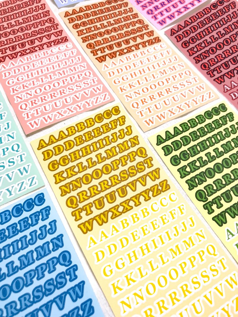 Vintage Alphabet Set - สติกเกอร์ - วัสดุอื่นๆ หลากหลายสี
