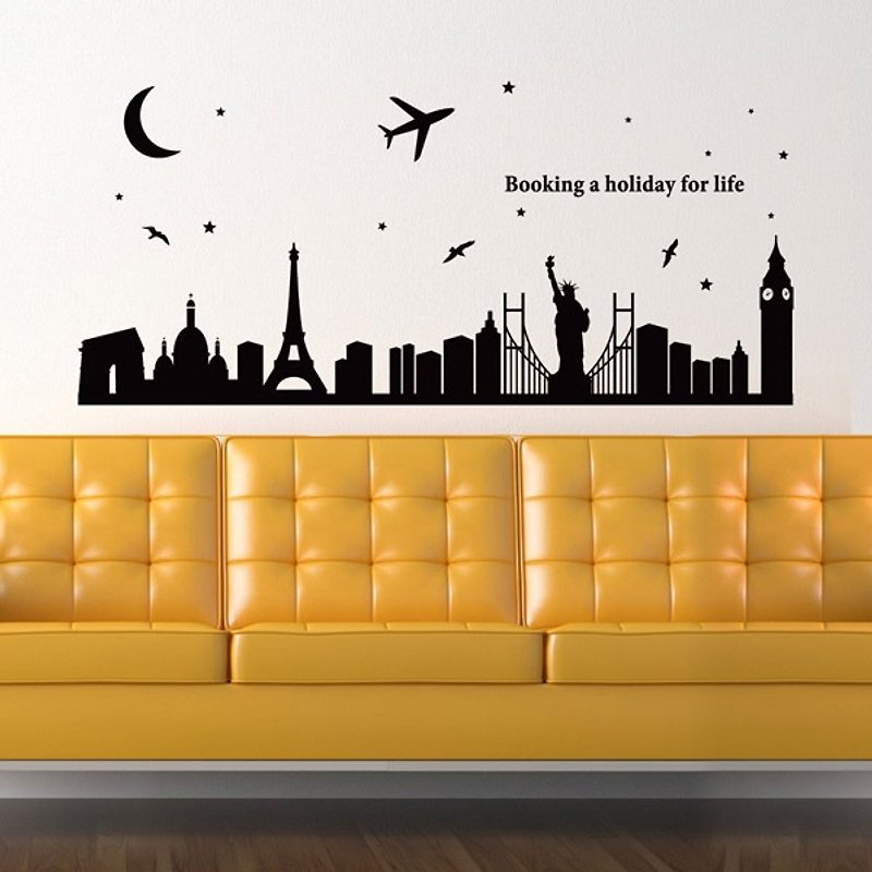 Smart Design creative seamless wall stickersCity night (8 colors) - Wall Décor - Paper Black