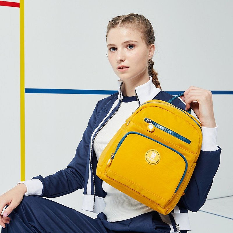 [Kinloch Anderson] Misty Forest Multifunctional Compartment Small Backpack-Yellow - กระเป๋าเป้สะพายหลัง - ไนลอน สีเหลือง