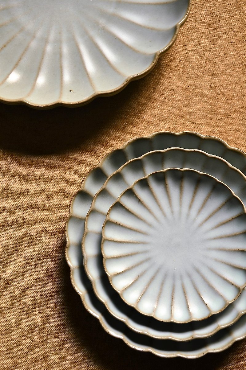 Ruqing 再会の花プレート セット (合計 4 ピース) - 小皿 - 陶器 シルバー