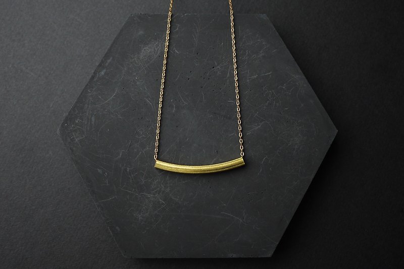 Square Clavicle Chain - Brass Necklace - Collar Necklaces - Other Metals Gold