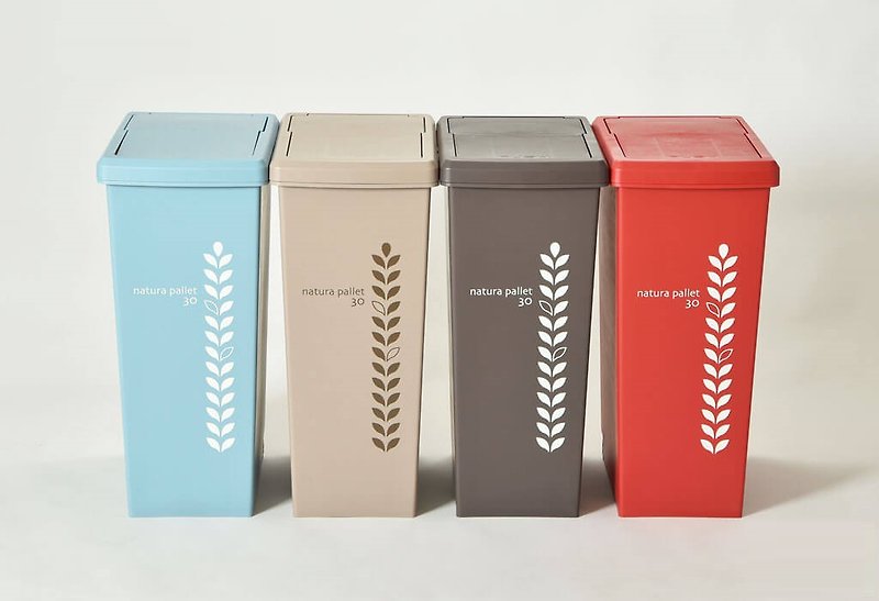 Japan natura pallet sliding lid trash can 30L-four colors - ถังขยะ - พลาสติก 