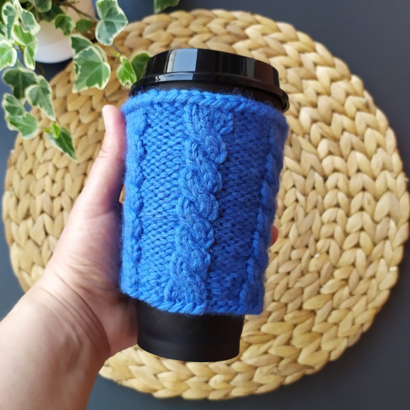 Warm knitted accessory cup warmer/ different colors - 咖啡杯/馬克杯 - 羊毛 多色