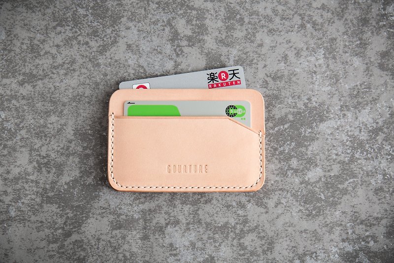 Card holder / credit card / one card / youyou card italy vegetable tanned leather primary color - ที่ใส่บัตรคล้องคอ - หนังแท้ 