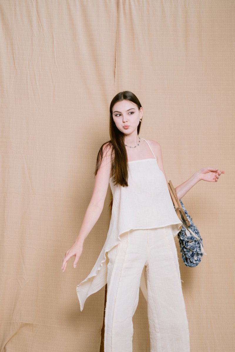 Palit Butterfly camisole (White) - 女上衣/長袖上衣 - 棉．麻 