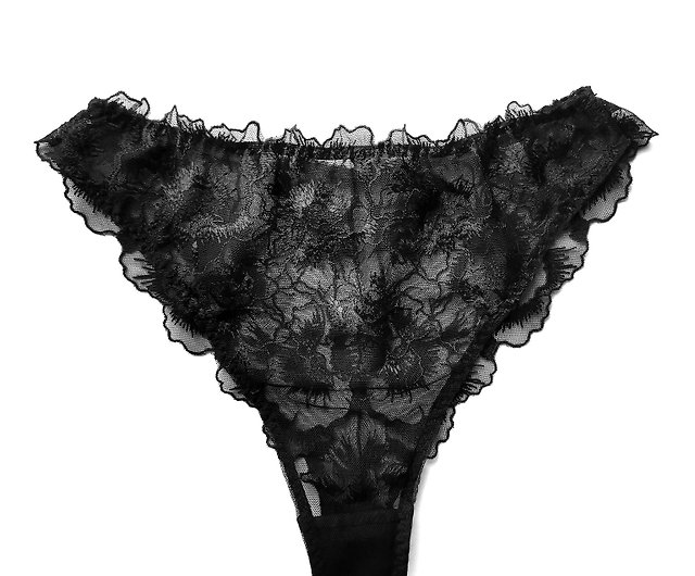 Soft mesh brazilian panties - Floral lace lingerie - Women's sexy underwear  - Shop Marina V Lingerie Women's Underwear - Pinkoi