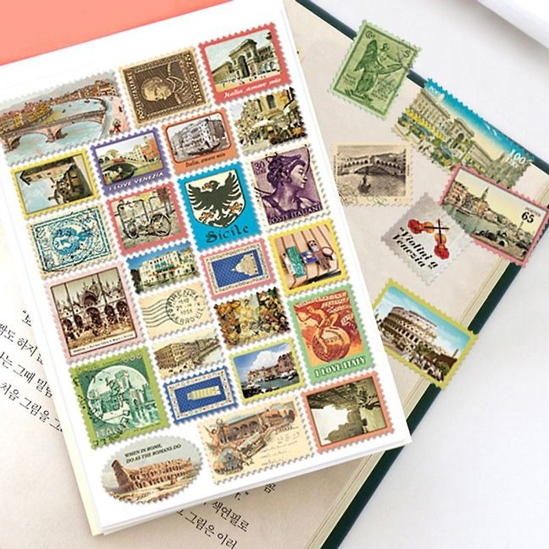 7321 Desgin - Stamp Sticker Set V4 - Italy B02, 7321-04450 - Stickers - Paper Multicolor
