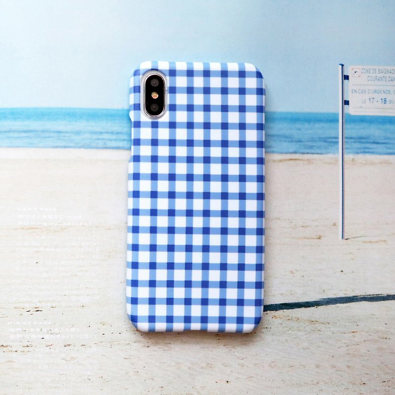 French small blue plaid phone case - Phone Cases - Other Materials Blue