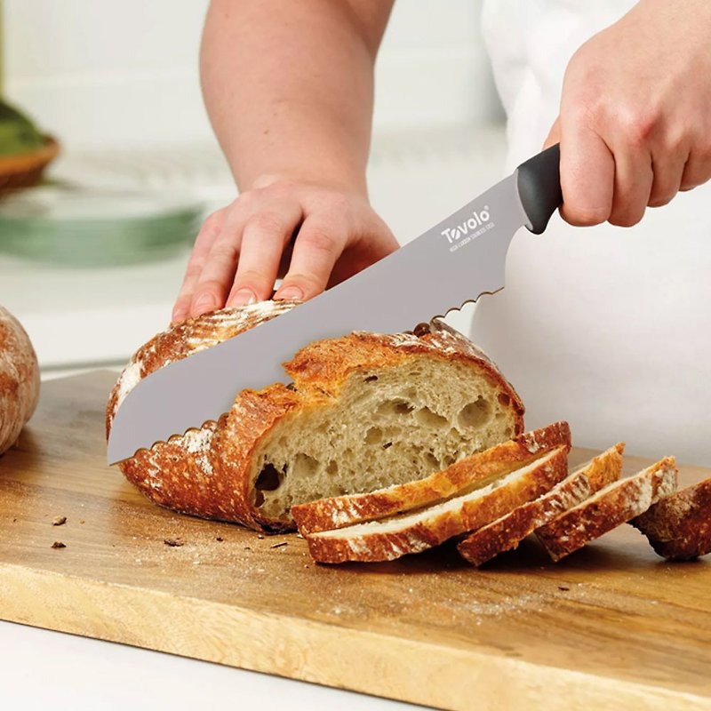 American Tovolo Comfortable Grip Stainless Steel Serrated Bread Knife-21cm - มีด - พลาสติก หลากหลายสี