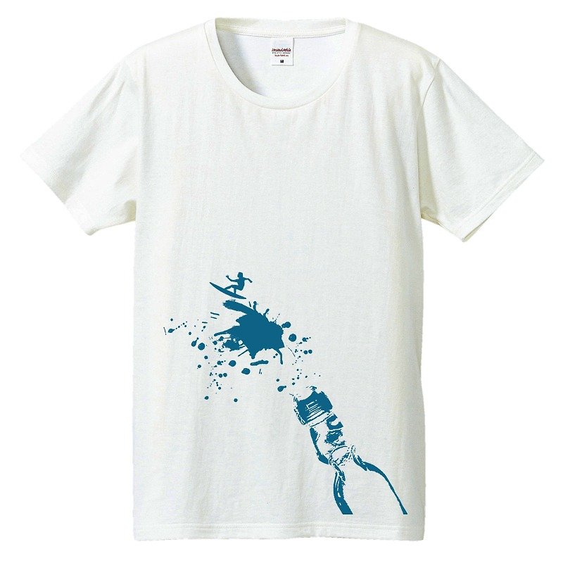 T-shirt / Surfing - เสื้อยืดผู้ชาย - ผ้าฝ้าย/ผ้าลินิน ขาว