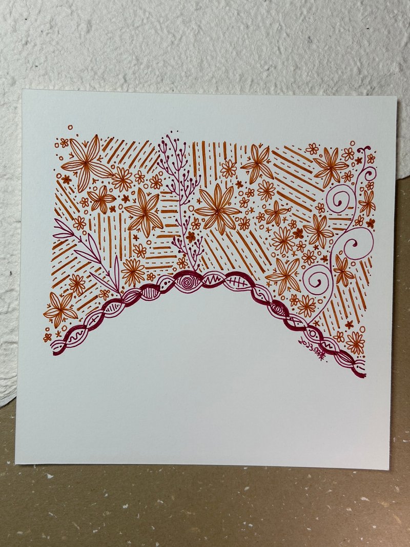 Pure hand-painted Zentangle postcard-Flower Arch Bridge (optional color) - Cards & Postcards - Paper Multicolor