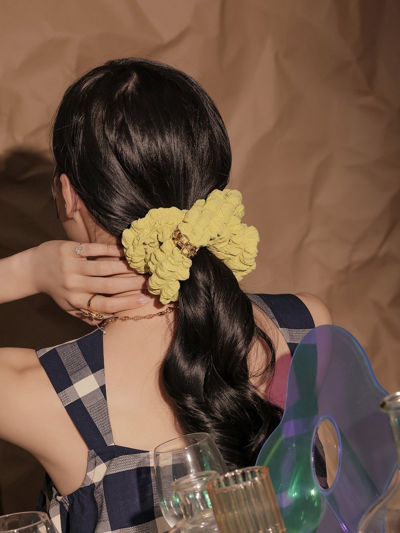 Good afternoon Merry. MUCHAT Handmade 14KGP Chain Grabbing Wrinkled Scrunchie-Green - Hair Accessories - Polyester Green