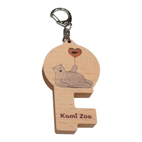 PRINT+SHAPE 木質手機架鑰匙圈 夢想熊 客製化禮物 鑰匙包 手機支架 吊飾 動物