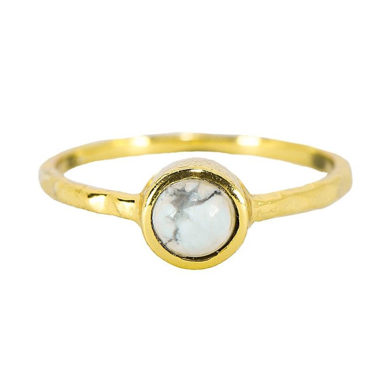 Pura Vida American Handmade Boho Mineral Sterling Silver Gold Plated Ring - General Rings - Sterling Silver 