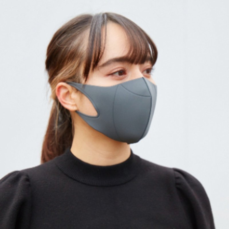 【SPICE】Japan-JIGGLY Skin-Friendly Mask (M)-Gray - Face Masks - Other Materials Gray