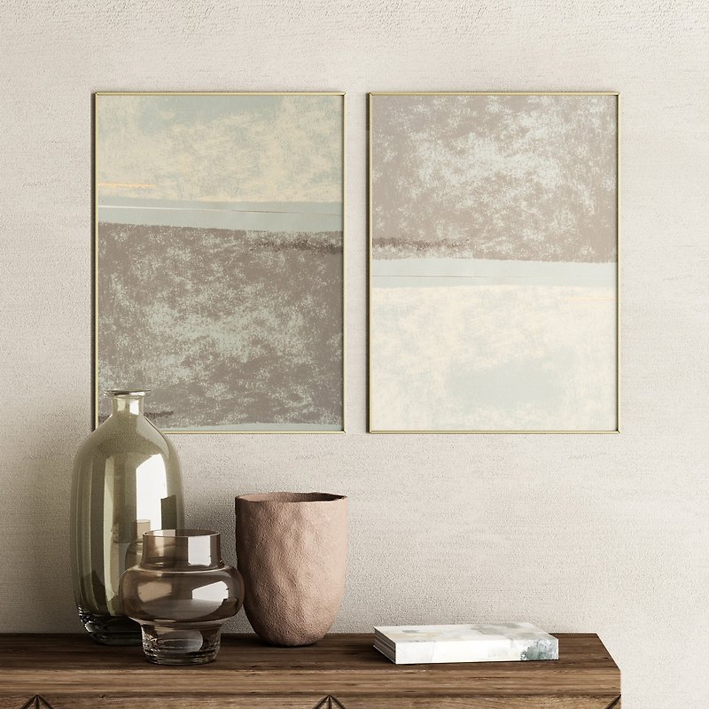 [Couple Painting Promotion Package] Milk Tea Beige Brown Series/Bedroom Decorative Painting/Porch Furnishings - โปสเตอร์ - วัสดุอื่นๆ สีกากี