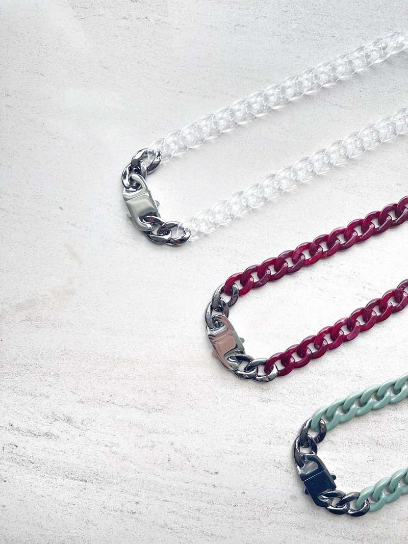 17MM Contrasting Color Cuban Chain - Necklaces - Acrylic Multicolor