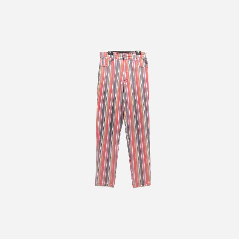Dislocated vintage / straight striped denim trousers no.544 vintage - Women's Pants - Cotton & Hemp Multicolor