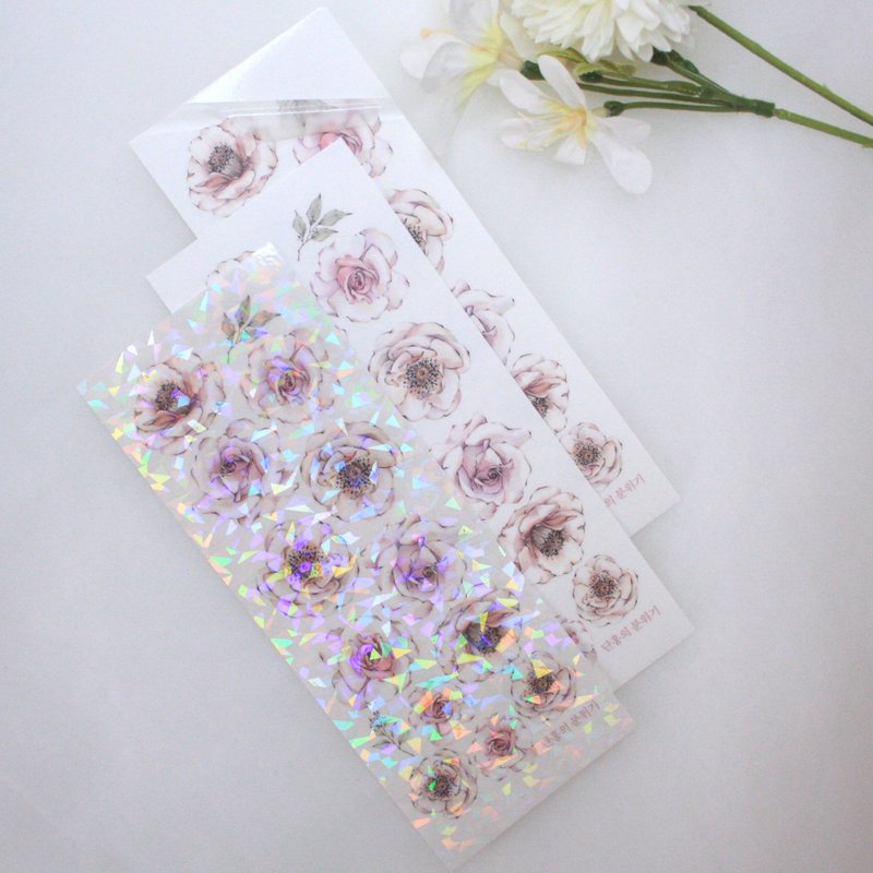 Sensitive flower Sticker_Spring_Pink - สติกเกอร์ - พลาสติก 