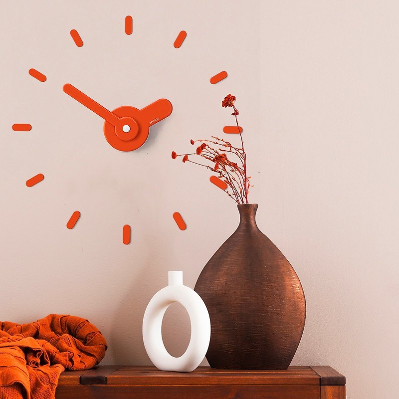 On-Time Wall Clock Peel and Stick V1M Coral Orange 48-60 Cm. - Clocks - Aluminum Alloy Red
