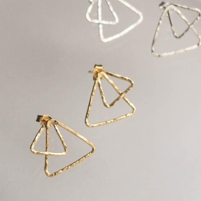triangle earrings type3 gd [FP230] - Earrings & Clip-ons - Other Metals Gold