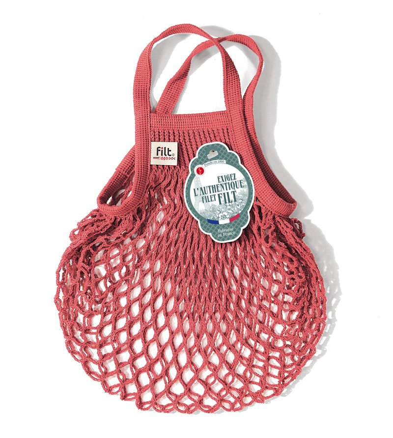 French Filt mesh bag warm brick red Brique - Handbags & Totes - Cotton & Hemp 