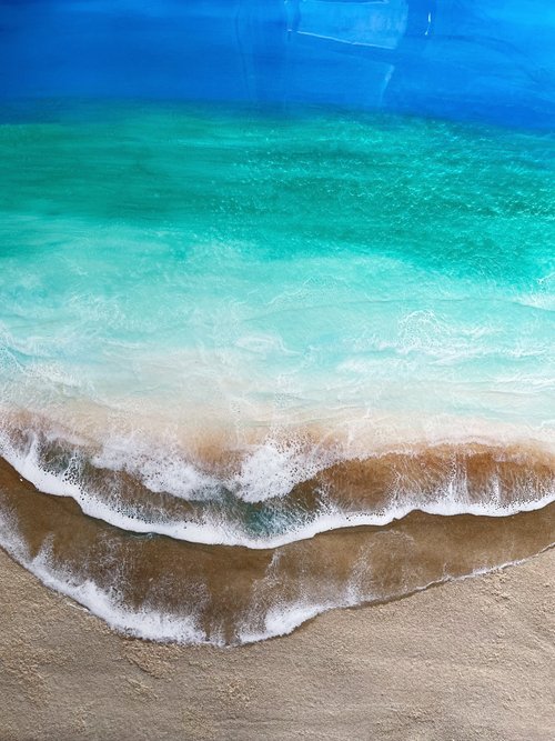 油絵 絵画 【エメラルドグリーンの海】 油絵 油彩 油彩画 絵画 絵【エメラルドグリーンの海】 | HIROSHI1990