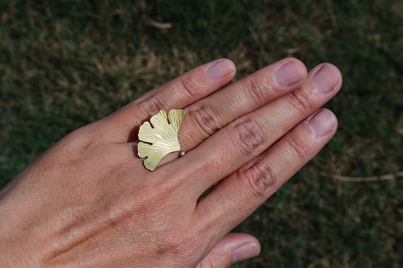 Cultural Coin|Tainan Metalworking|Ginkgo Leaf Ring|Couple Ring|Wedding Ring| Bronze|Experience|Handmade|Course - Metalsmithing/Accessories - Copper & Brass 