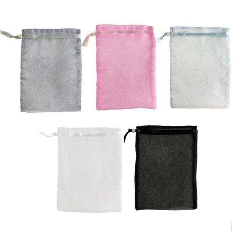 オーガンジー ポーチ 巾着 LLサイズ 50枚 OEM可能 5color - 收納箱/收納用品 - 聚酯纖維 白色