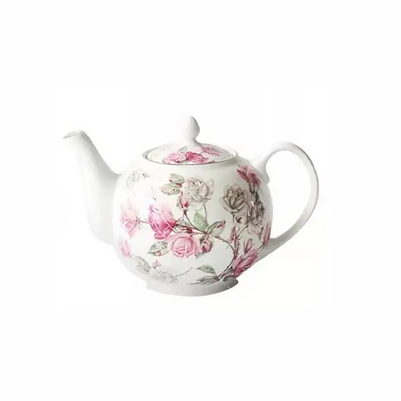 British Aynsley red rose series bone china teapot 1100ml - Teapots & Teacups - Porcelain Pink