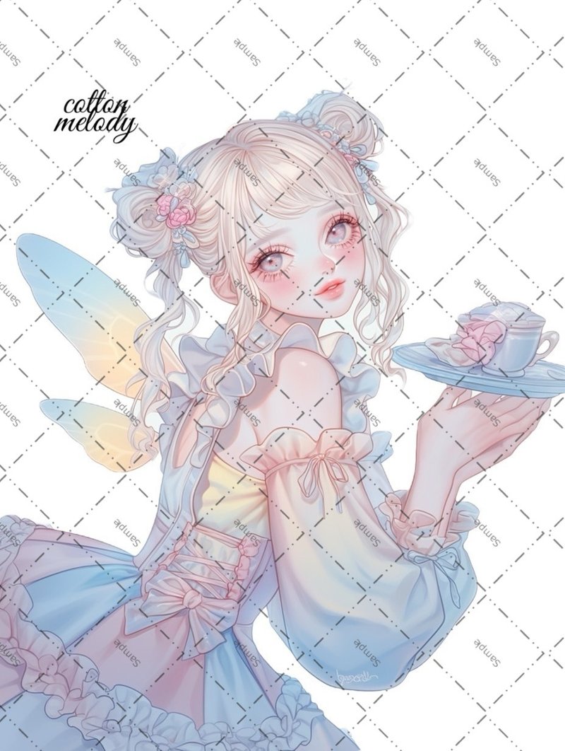 original sticker no.1903 人物ステッカー オリジナルステッカー オリジナル人物ステッカー 装飾ステッカー cotton melody - 貼紙 - 紙 