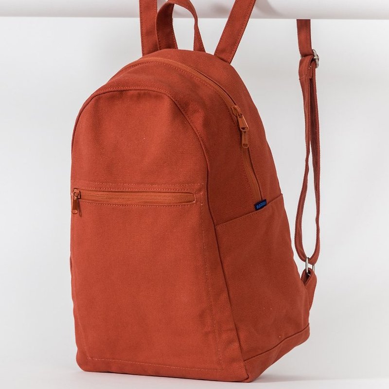 / delicate backpack - brick red - กระเป๋าเป้สะพายหลัง - ผ้าฝ้าย/ผ้าลินิน สีแดง