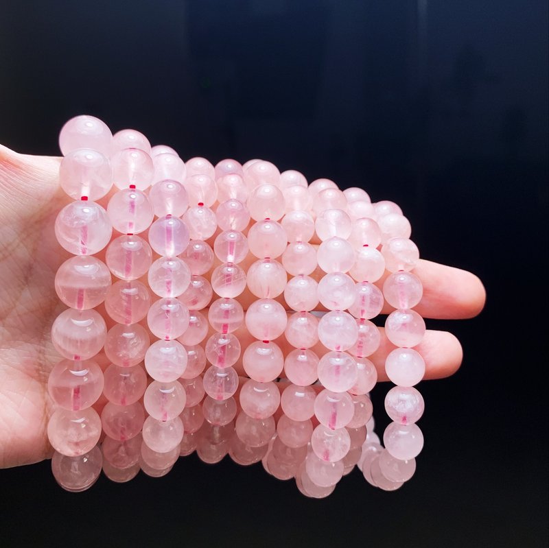 MH天然石手珠系列_馬達加斯加粉晶_單圈 - 手鍊/手環 - 水晶 粉紅色
