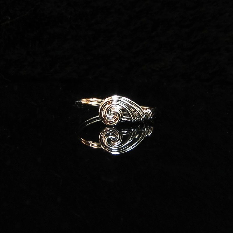 [Swirl]-Knitted ring with K gold wire. Memorial ring. Neutral style. Simplicity. Ring. Handmade ring - Couples' Rings - Other Metals 