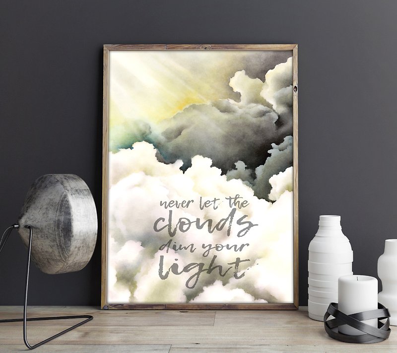 【First Light】Limited Edition Watercolor Print. Sunrise Sky Life Quote Poster. - โปสเตอร์ - กระดาษ 