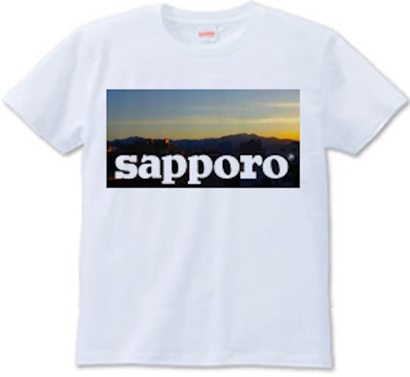SAPPORO (T-shirt white / ash) - อื่นๆ - ผ้าฝ้าย/ผ้าลินิน ขาว